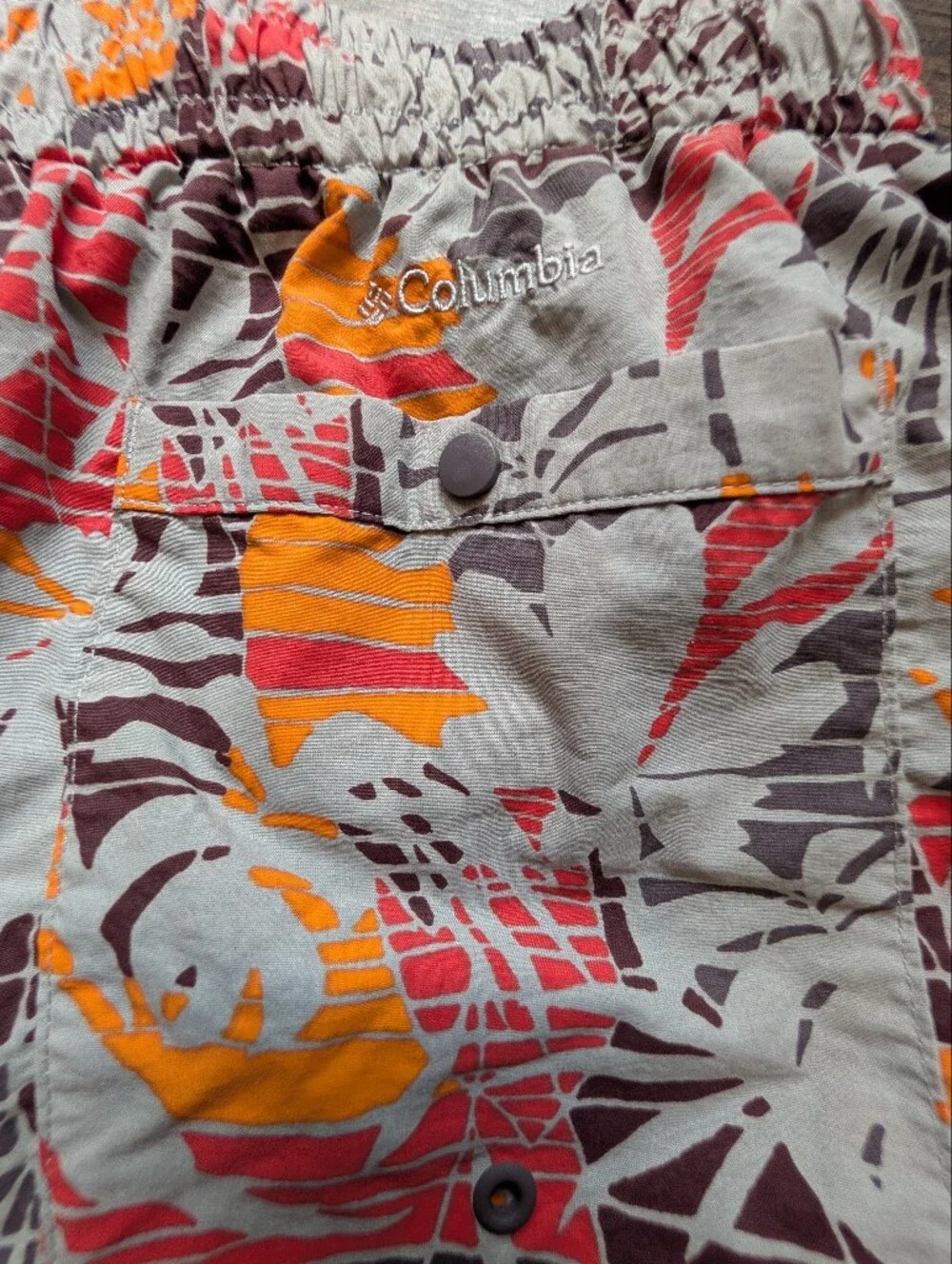 Columbia Omni-Shield Lined Tropical Print Swim Trunks 7